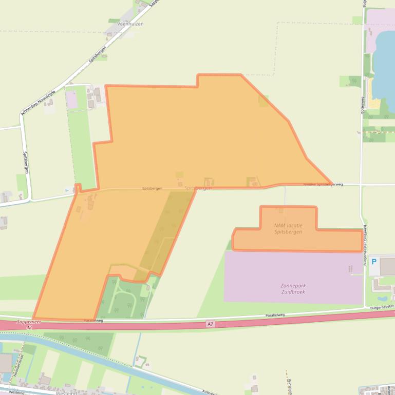 Kaart van postcodegebied 9636TD.