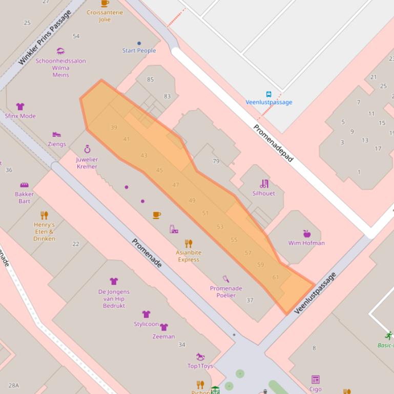 Kaart van postcodegebied 9641AG.