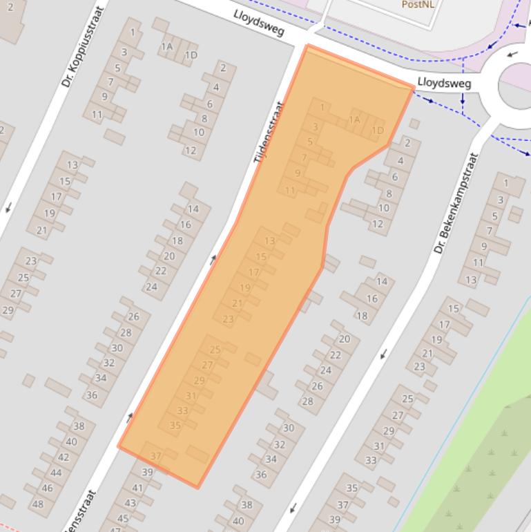 Kaart van postcodegebied 9641CA.