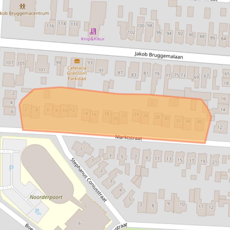 Kaart van postcodegebied 9641EK.