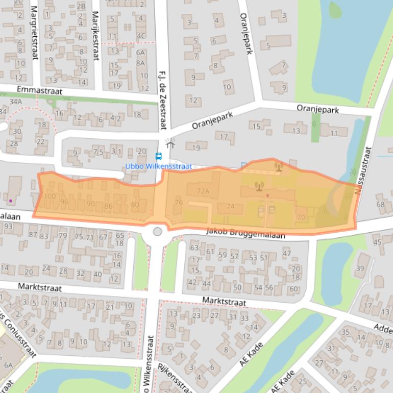 Kaart van postcodegebied 9641EX.