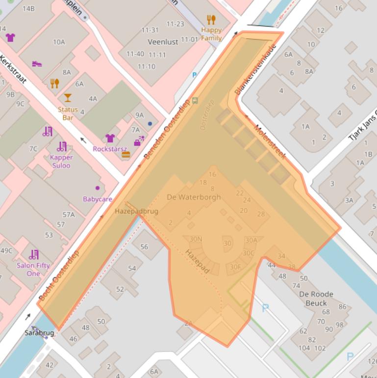 Kaart van postcodegebied 9641HC.