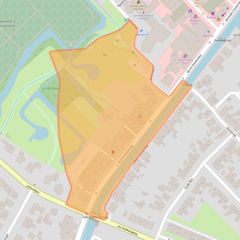 Kaart van postcodegebied 9641JH.