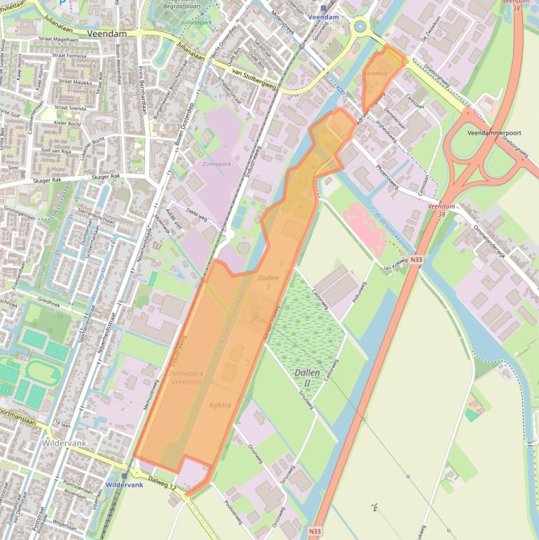 Kaart van postcodegebied 9641KN.