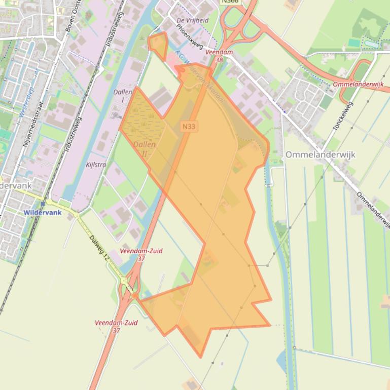 Kaart van postcodegebied 9641KT.