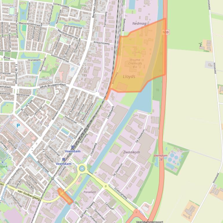 Kaart van postcodegebied 9641KZ.