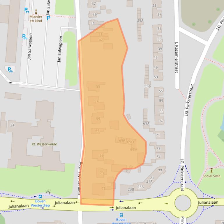 Kaart van postcodegebied 9641LB.