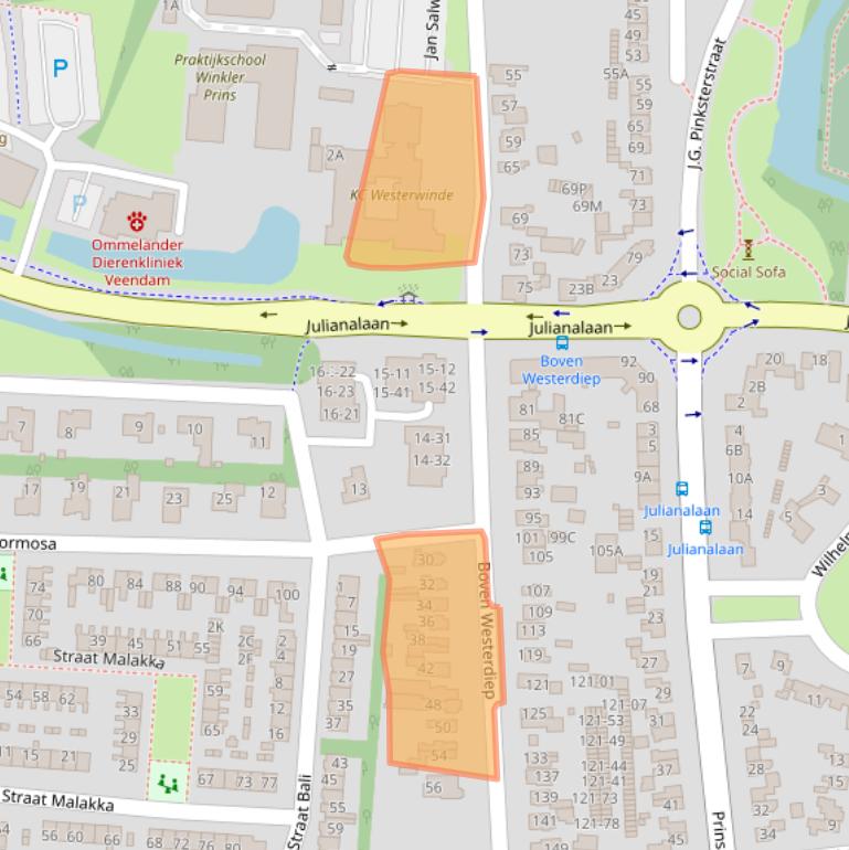 Kaart van postcodegebied 9641LJ.