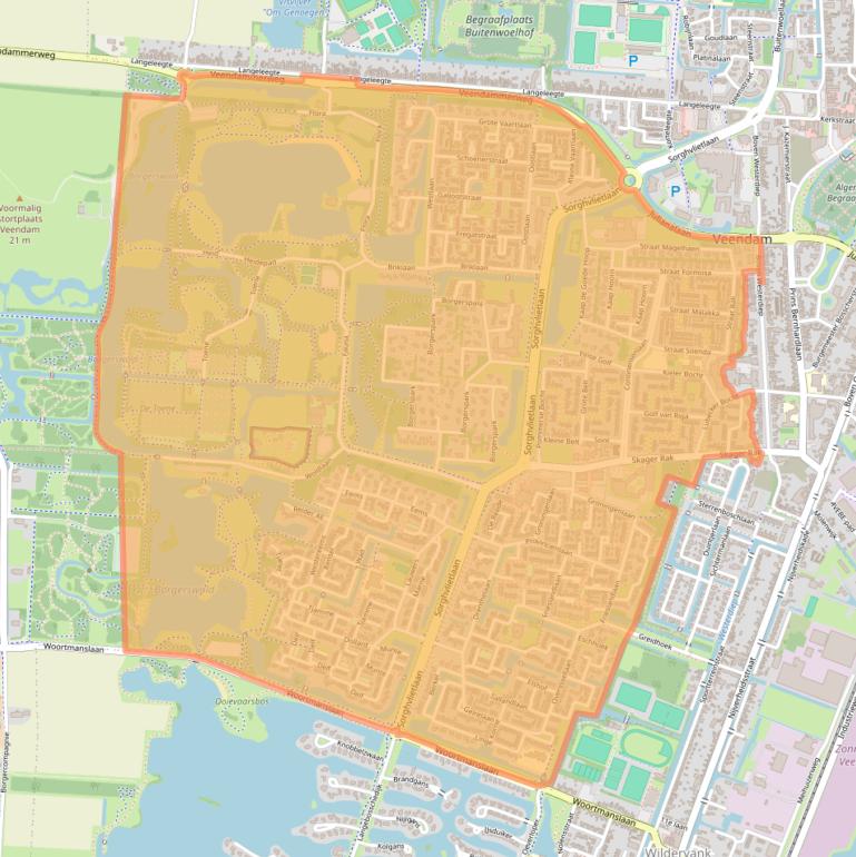 Kaart van postcodegebied 9642.