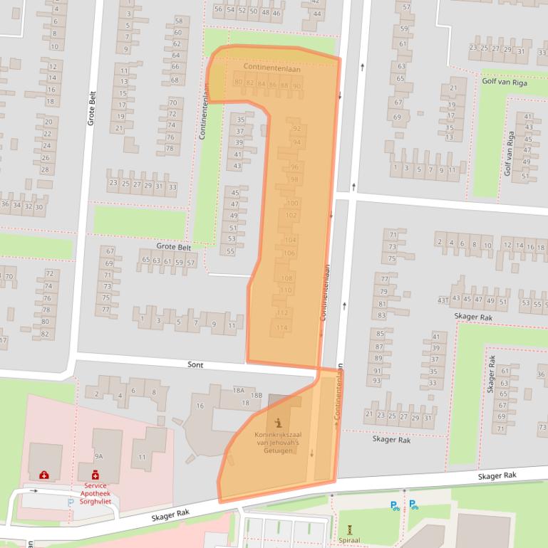 Kaart van postcodegebied 9642BJ.