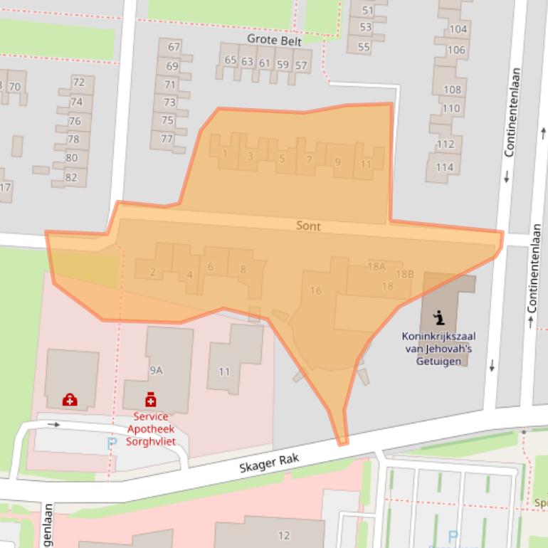 Kaart van postcodegebied 9642BX.