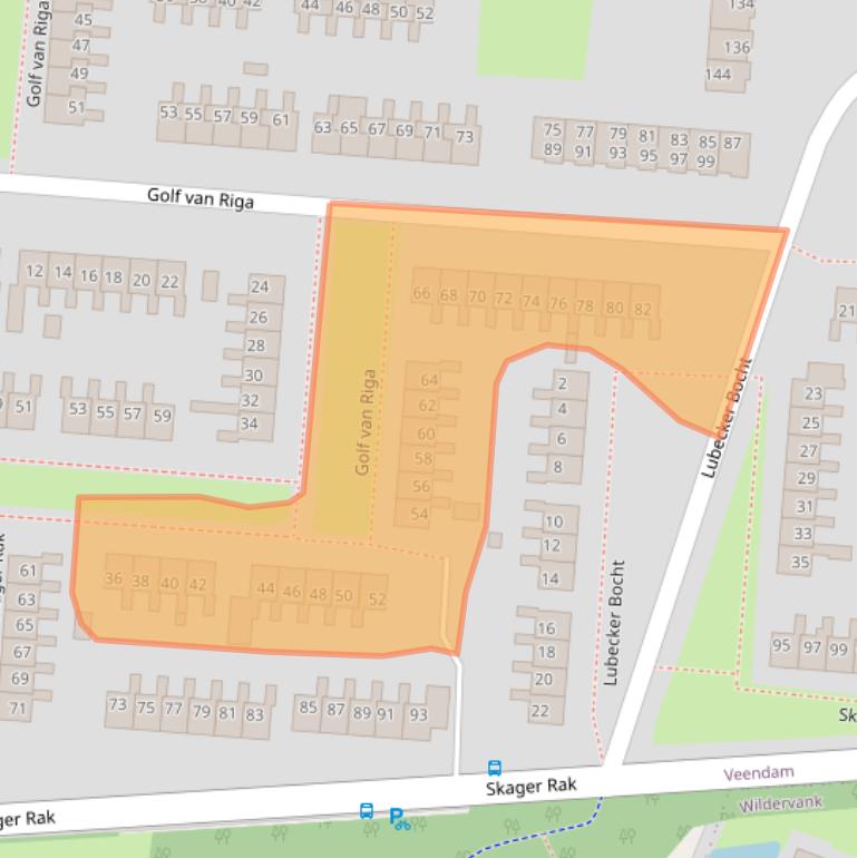 Kaart van postcodegebied 9642CM.