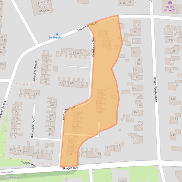 Kaart van postcodegebied 9642CR.