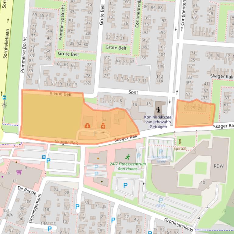 Kaart van postcodegebied 9642CT.