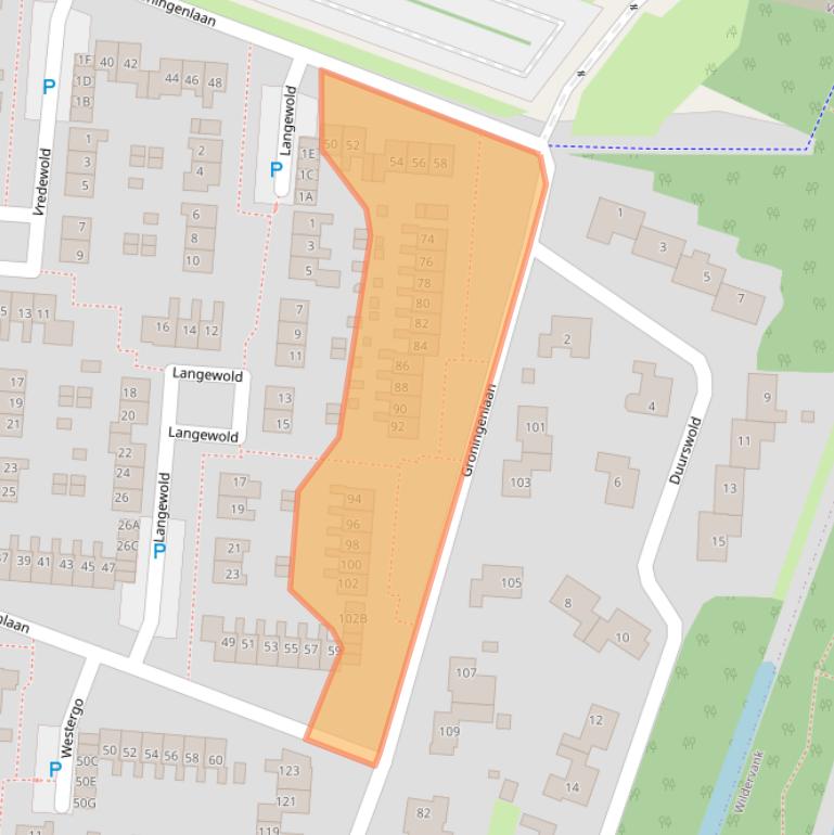 Kaart van postcodegebied 9642EK.
