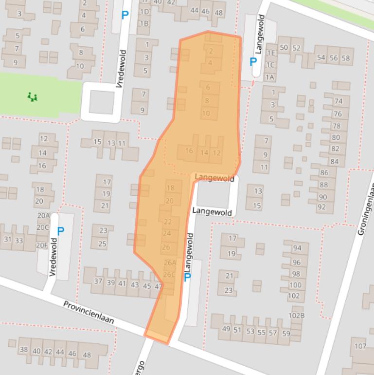 Kaart van postcodegebied 9642EM.