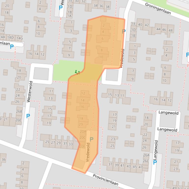 Kaart van postcodegebied 9642EP.