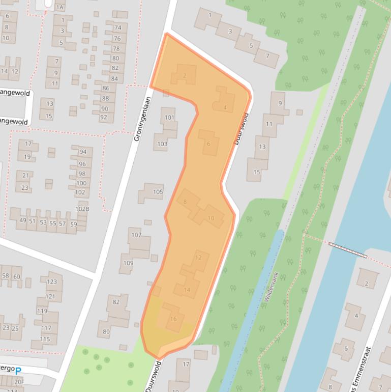 Kaart van postcodegebied 9642EW.