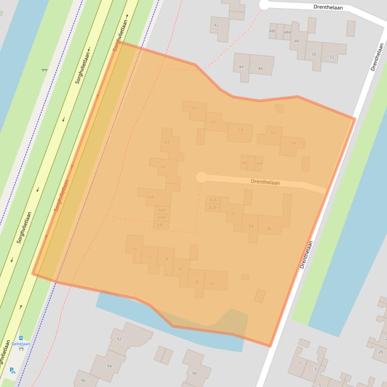 Kaart van postcodegebied 9642GD.