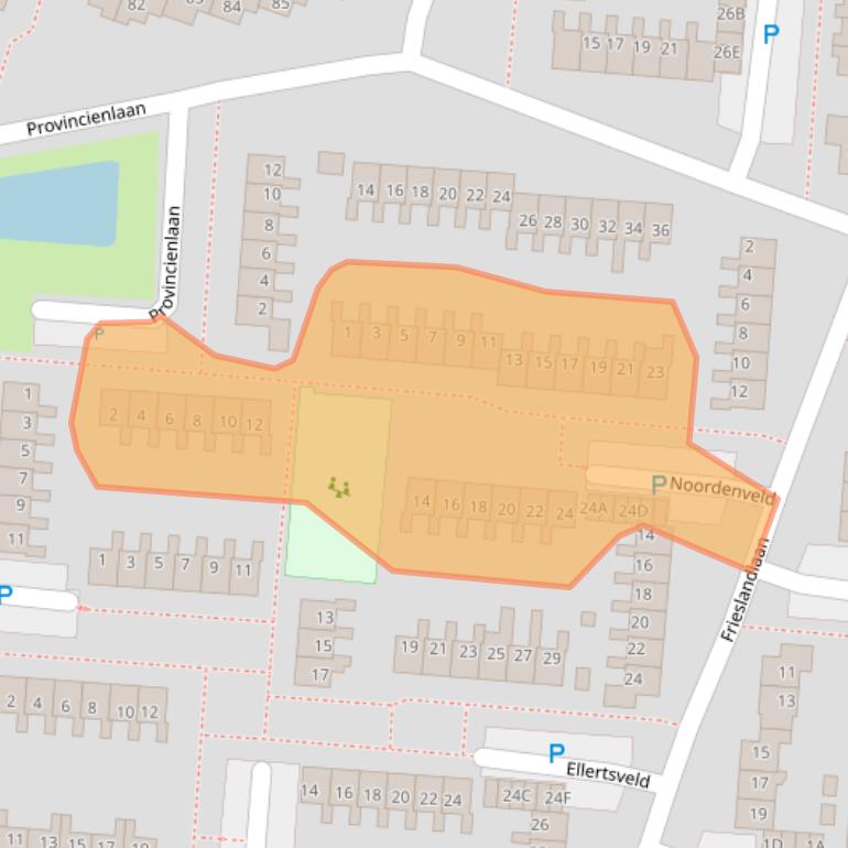 Kaart van postcodegebied 9642GG.
