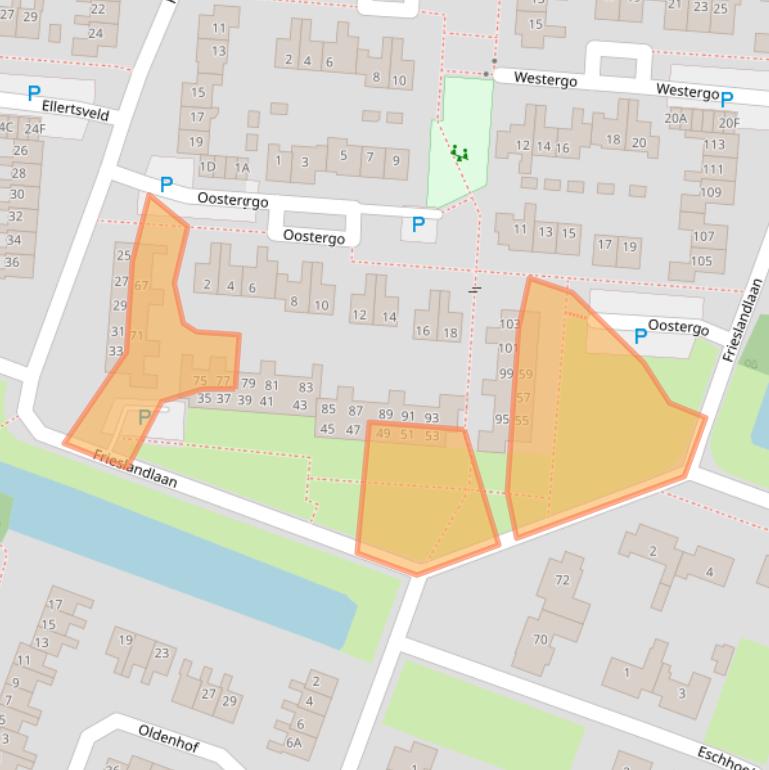 Kaart van postcodegebied 9642GM.