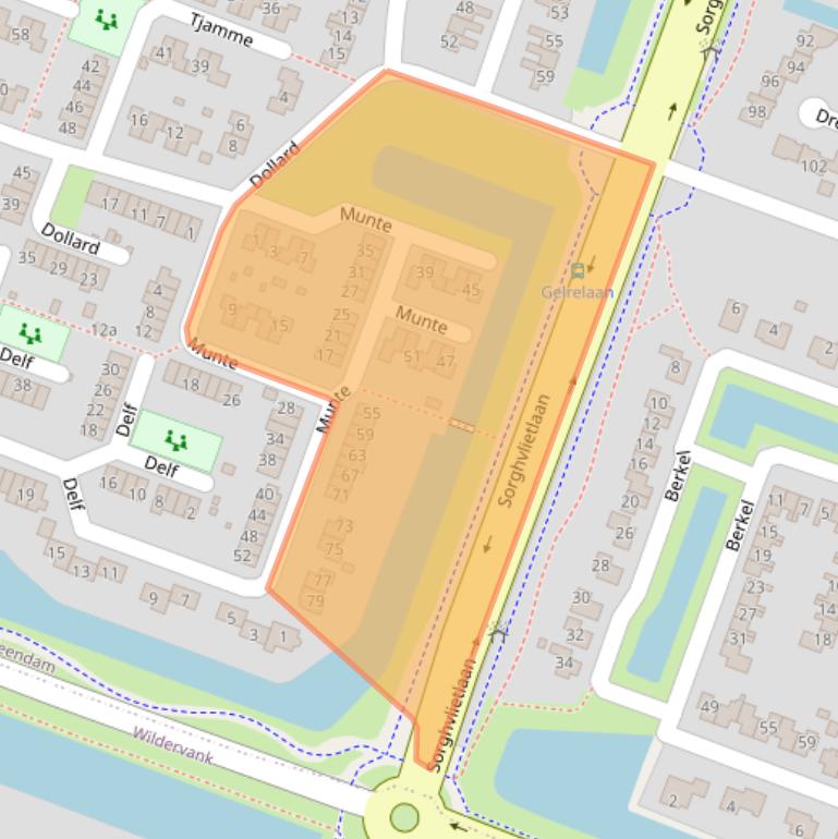 Kaart van postcodegebied 9642JE.