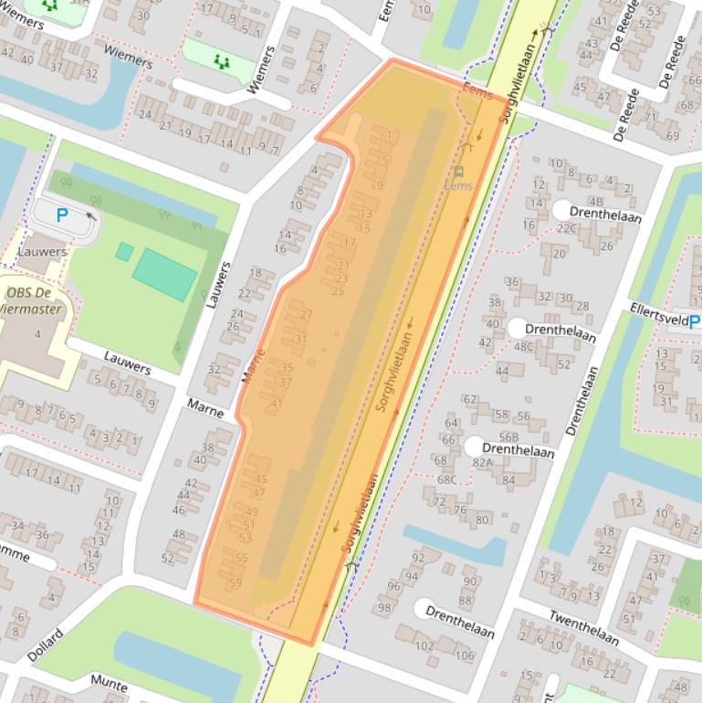 Kaart van postcodegebied 9642JX.