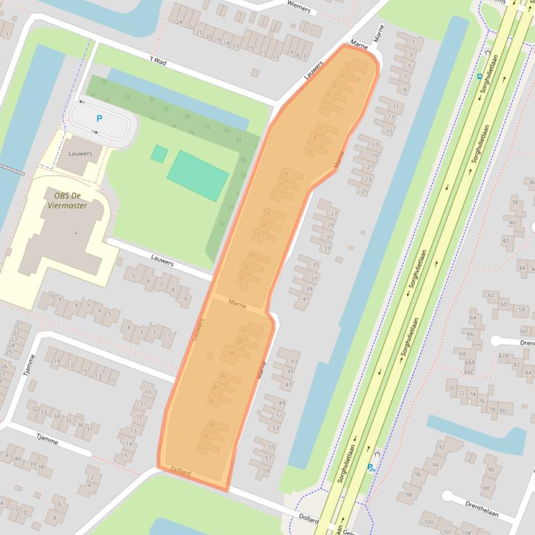 Kaart van postcodegebied 9642JZ.