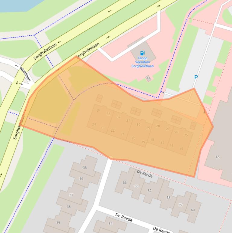 Kaart van postcodegebied 9642MB.