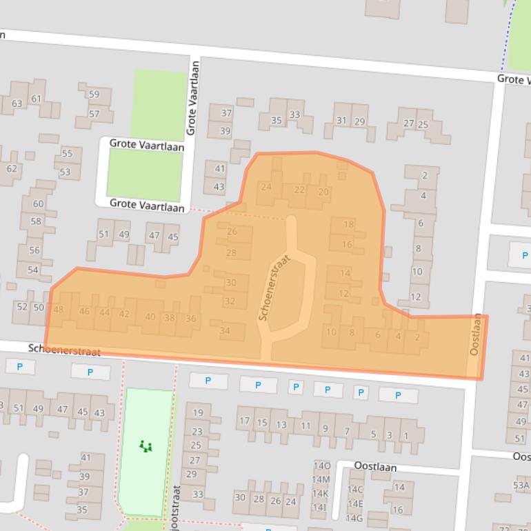 Kaart van postcodegebied 9642NJ.