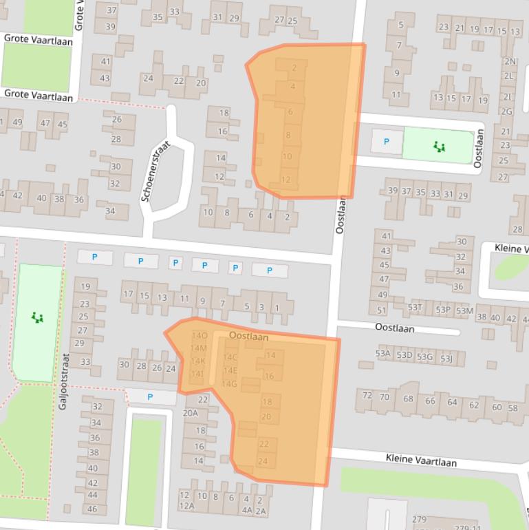 Kaart van postcodegebied 9642PT.