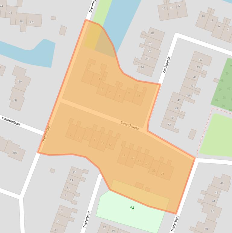 Kaart van postcodegebied 9642RH.