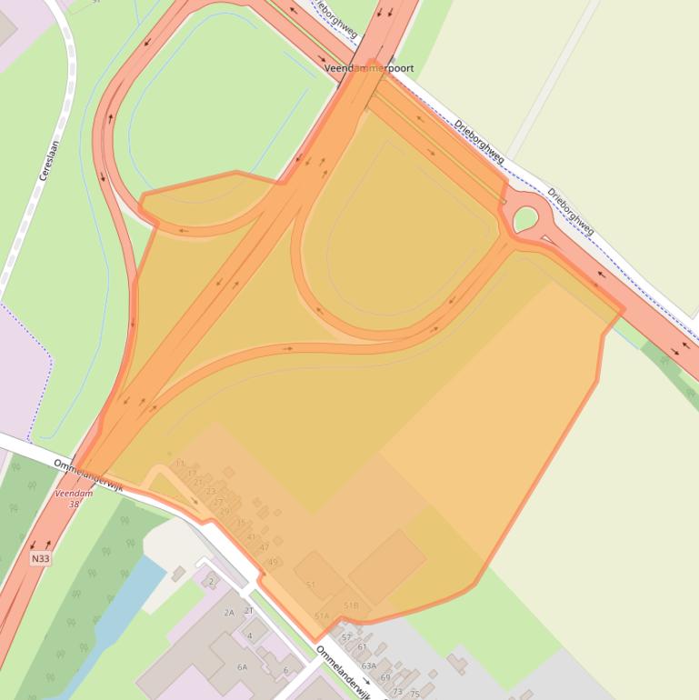 Kaart van postcodegebied 9644TA.