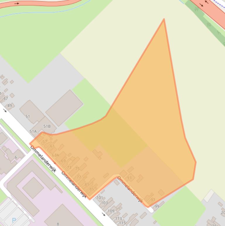 Kaart van postcodegebied 9644TB.