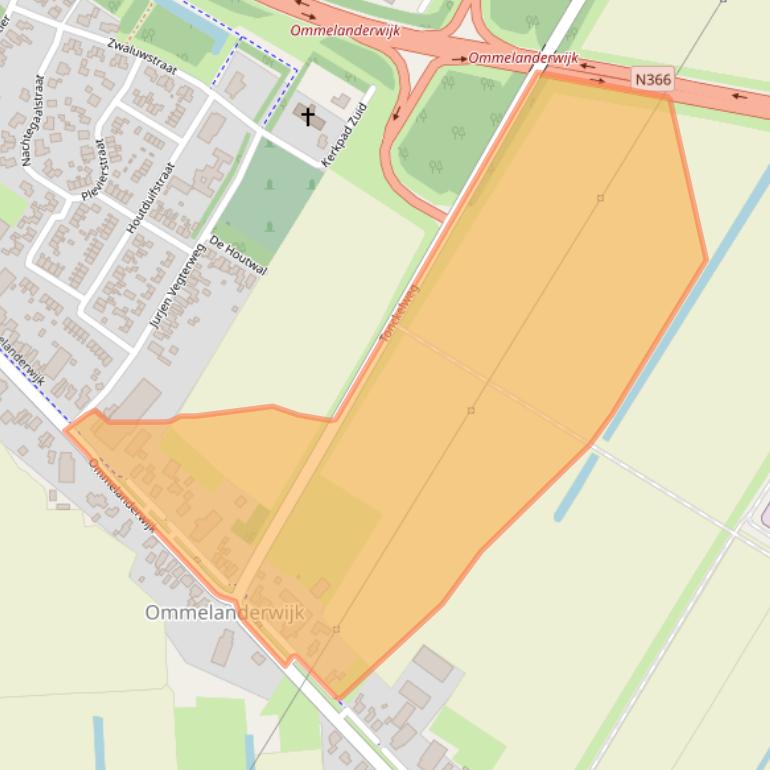 Kaart van postcodegebied 9644TG.