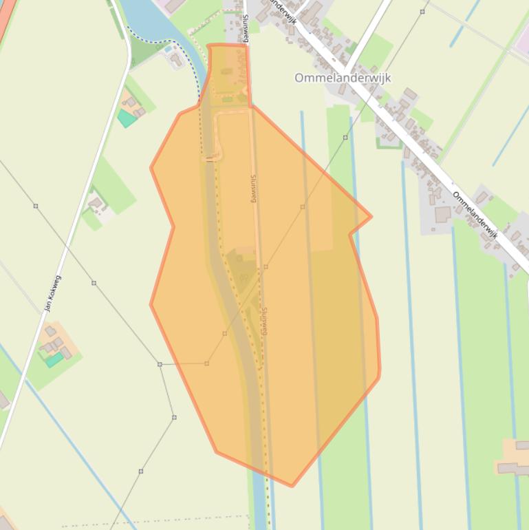 Kaart van postcodegebied 9644TT.