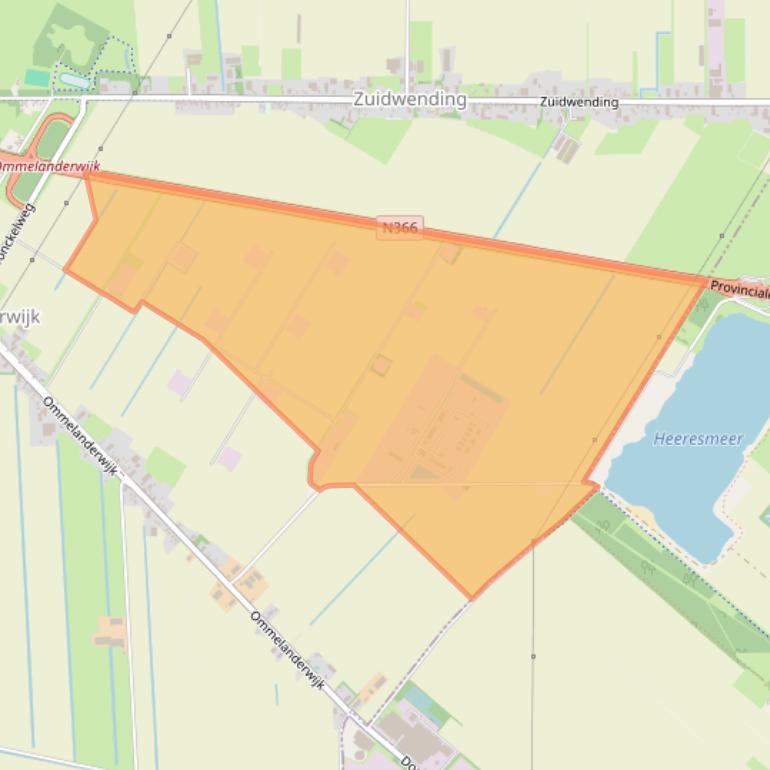 Kaart van postcodegebied 9644TW.