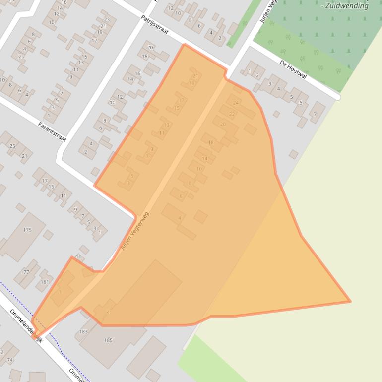 Kaart van postcodegebied 9644VH.