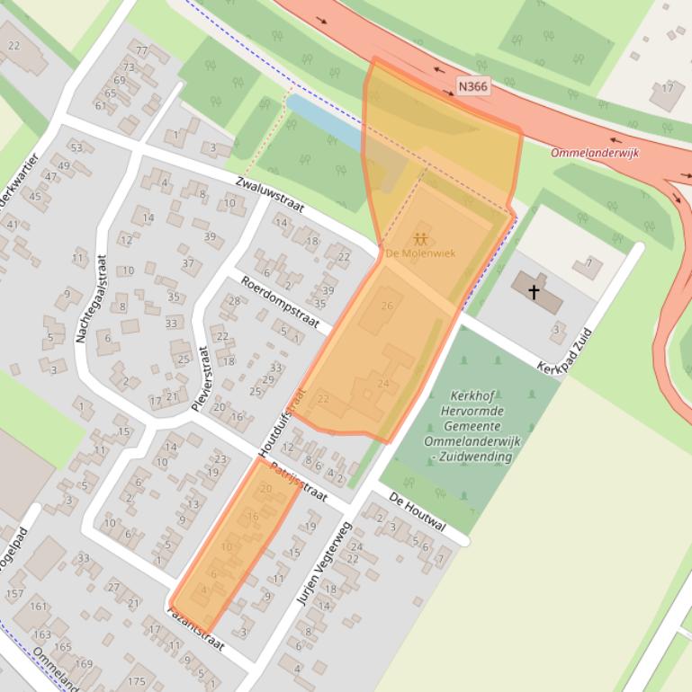 Kaart van postcodegebied 9644VL.