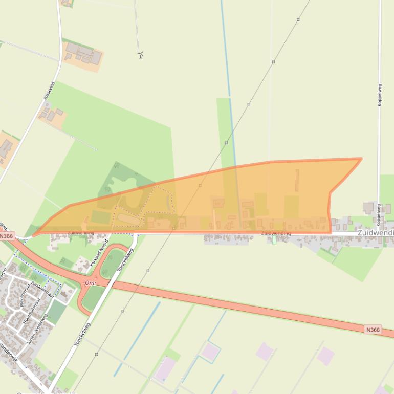 Kaart van postcodegebied 9644XK.