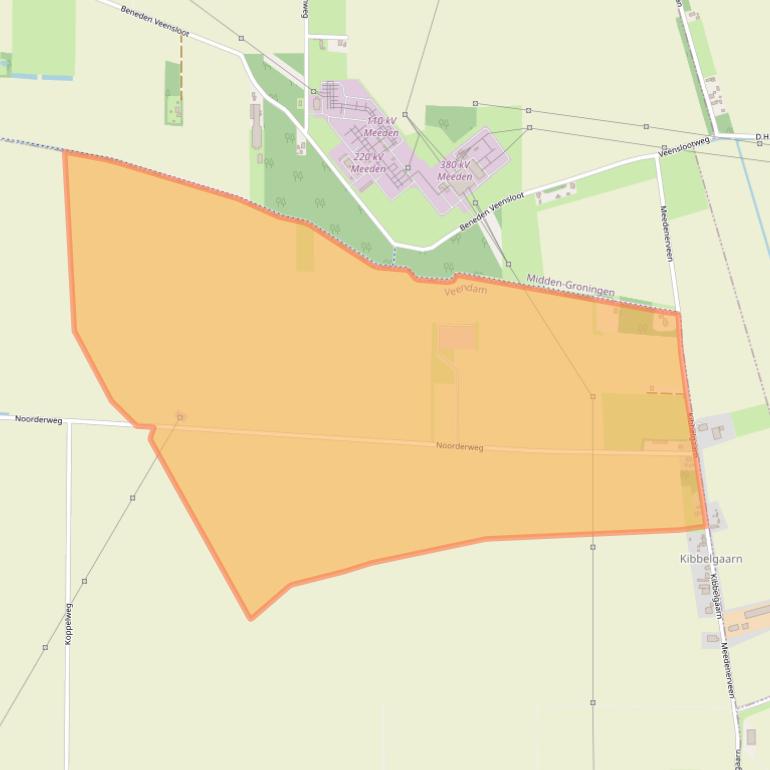 Kaart van postcodegebied 9644XR.