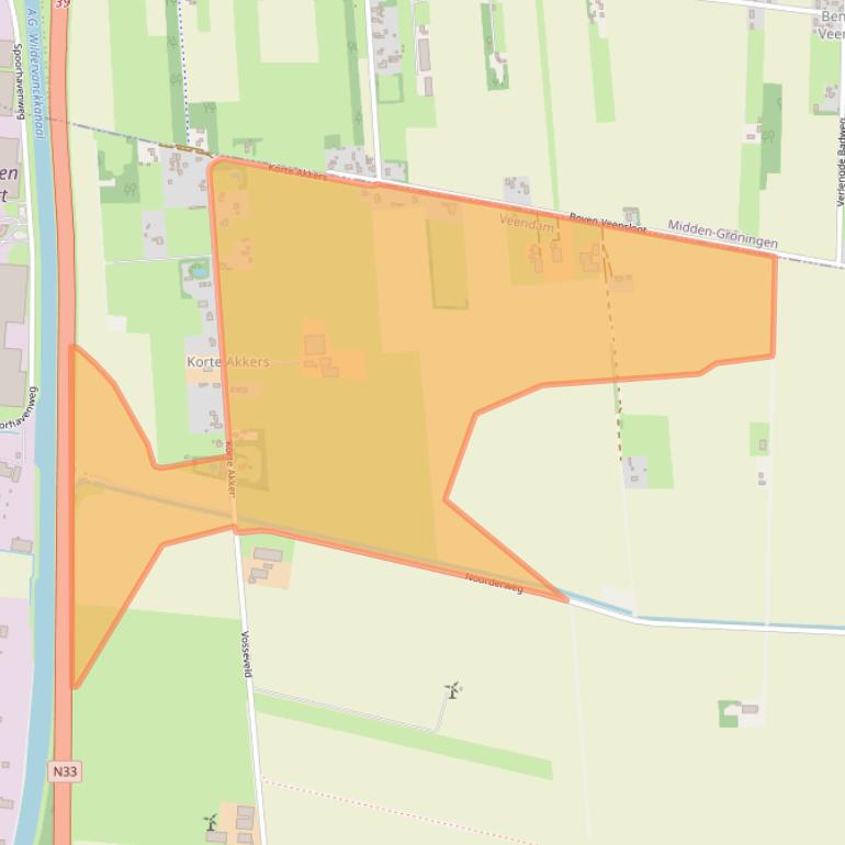 Kaart van postcodegebied 9644XT.