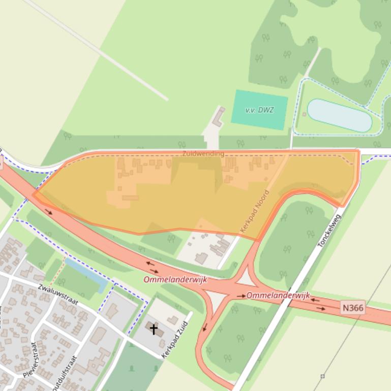 Kaart van postcodegebied 9644XX.
