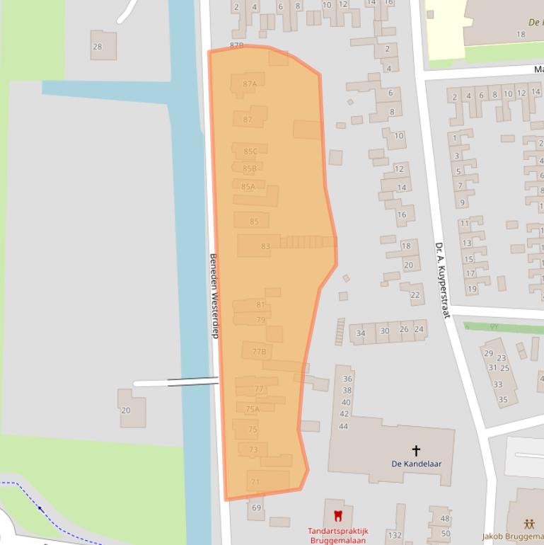 Kaart van postcodegebied 9645AG.