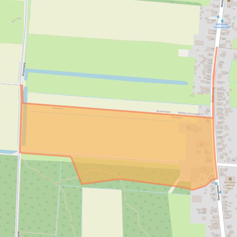 Kaart van postcodegebied 9645BH.