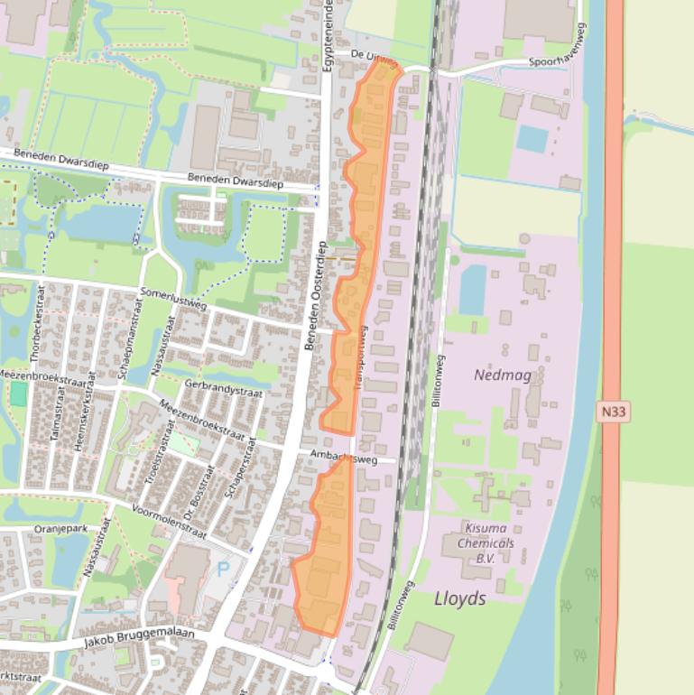Kaart van postcodegebied 9645KZ.