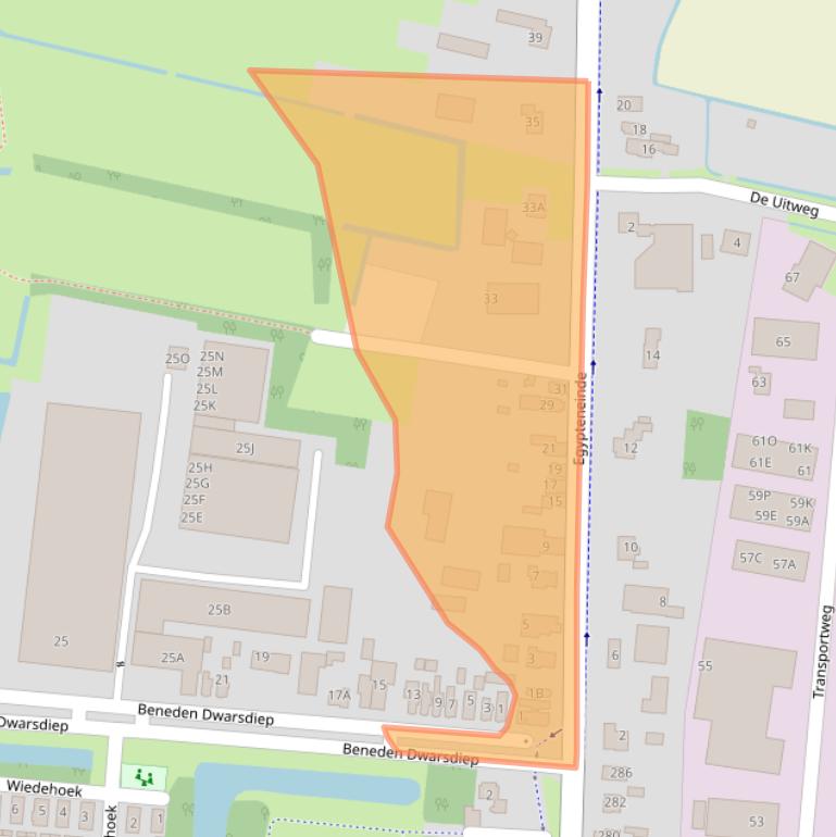 Kaart van postcodegebied 9645LC.