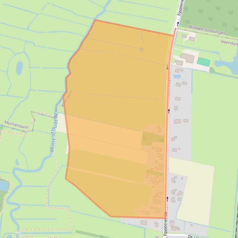 Kaart van postcodegebied 9645LD.