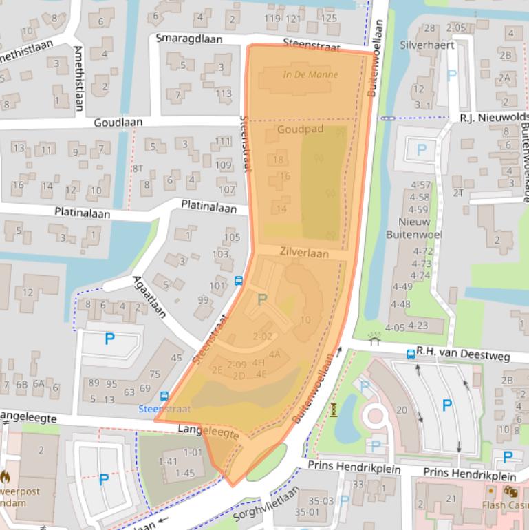 Kaart van postcodegebied 9646BA.