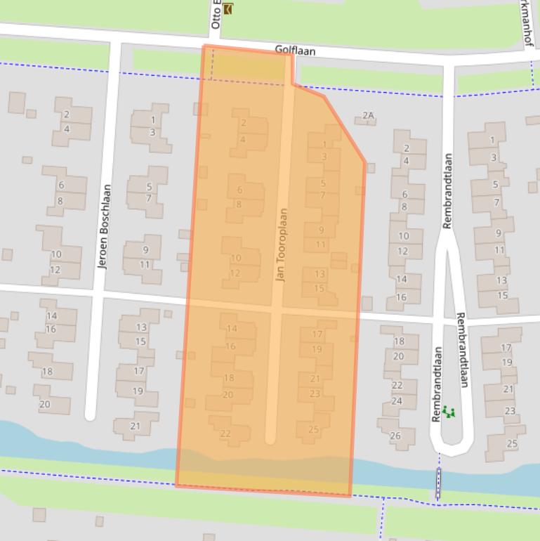 Kaart van postcodegebied 9646DG.